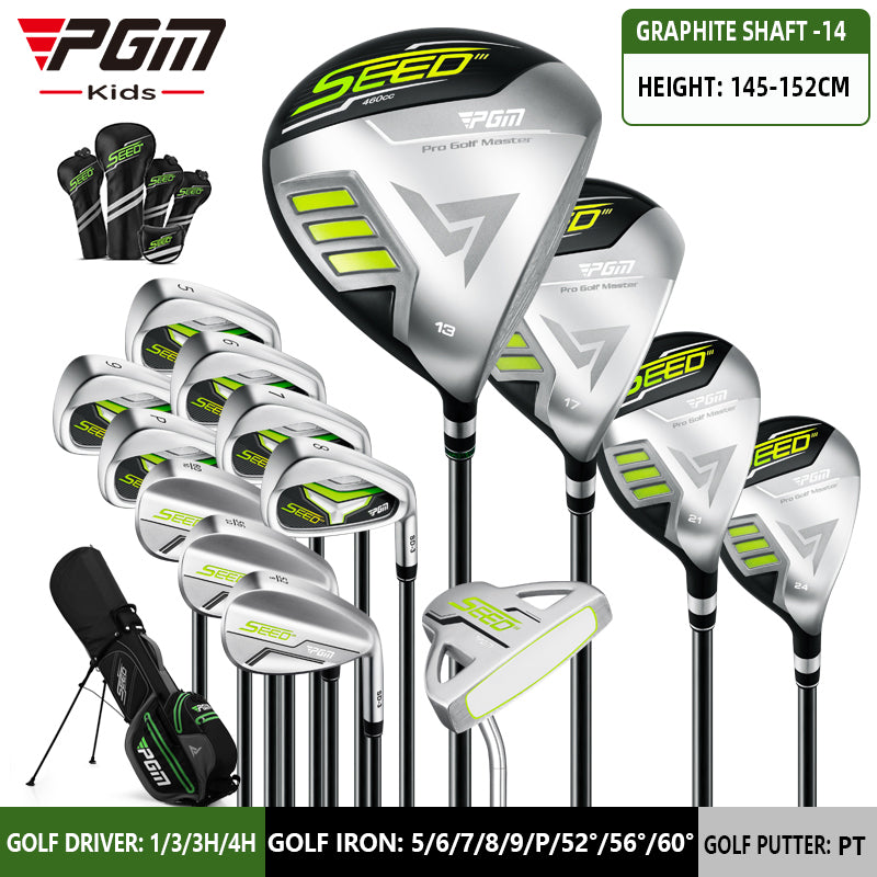 PGM JRTG013 14pcs titanium alloy kids golf clubs sets carbon