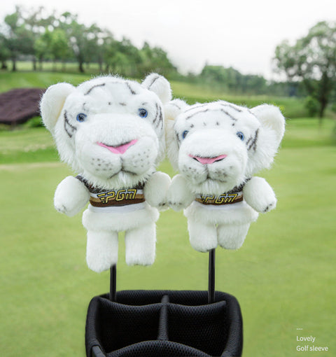 Cartoon Golf Club Head Cover Wooden Stick Protective Cover Cartoon Doll Magnetic Closure Inside Outside Fluff Club Cap