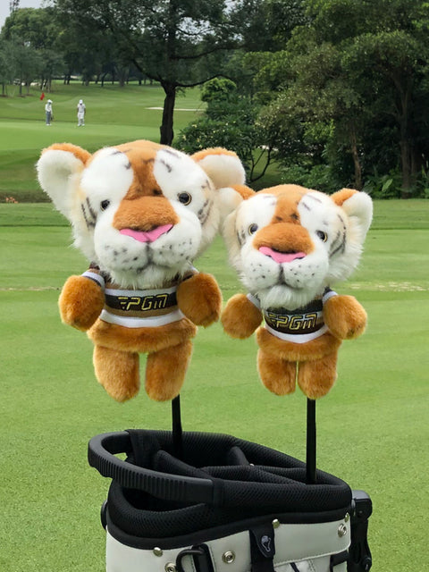 Cartoon Golf Club Head Cover Wooden Stick Protective Cover Cartoon Doll Magnetic Closure Inside Outside Fluff Club Cap