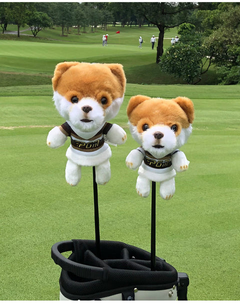 Cartoon Golf Club Head Cover Wooden Stick Protective Cover Cartoon Doll Magnetic Closure Inside Outside Fluff Club Cap