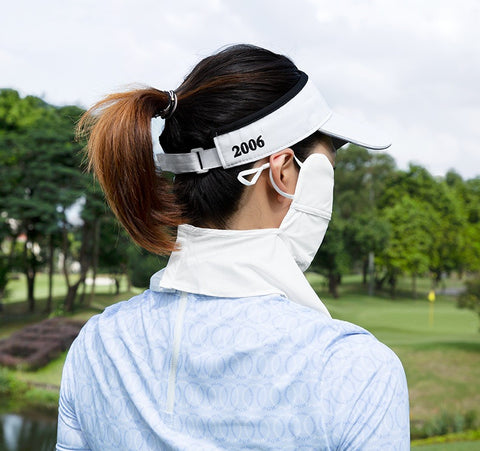 PGM Golf Women Sun Mask Ladies Sunscreen Breathable Outdoor Mask White