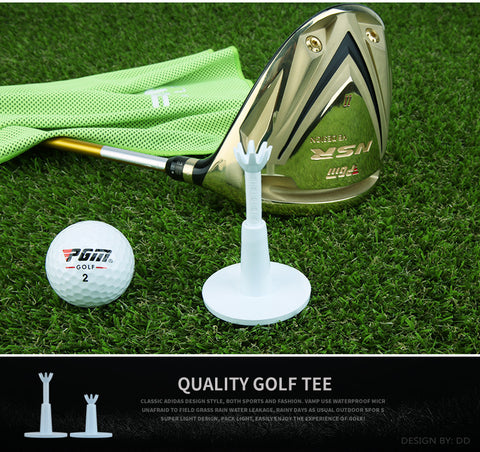 PGM Pack 2 Pcs Golf Tees Adjustable Height 53mm To 73mm Golf Range Tee Low Resistance Swing Soft Plastic Practice Mat Tee Boxed