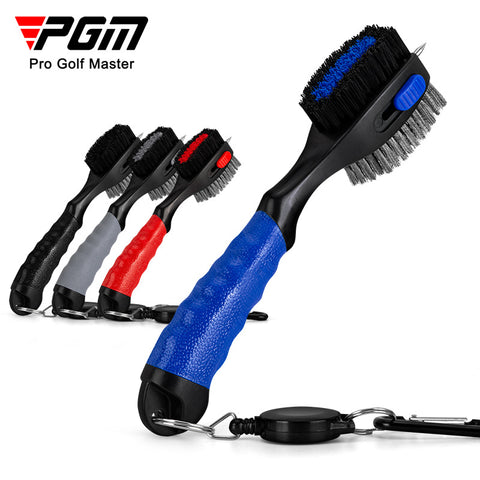 PGM Golf Club Brush Double-sided Clean PP Hair Plus Stianless Steel Portable Hook