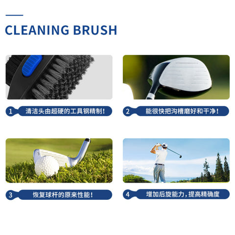 PGM Golf Club Brush Double-sided Clean PP Hair Plus Stianless Steel Portable Hook