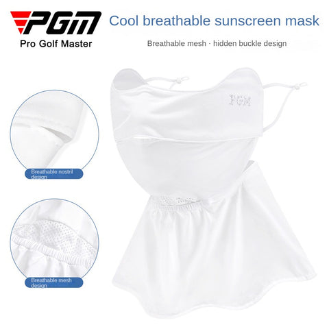 PGM Golf Women Sun Mask Ladies Sunscreen Breathable Outdoor Mask White