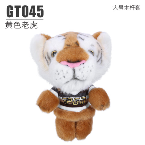 Cartoon Golf Club Head Cover Wooden Stick Protective Cover Cartoon Doll Magnetic Closure Inside Outside Fluff Club Cap