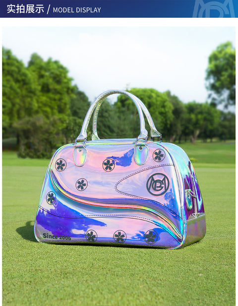 Women's Golf Apparel Bag, Colorful Lightweight Travel Tote Handbag with Separate Shoe Compartment