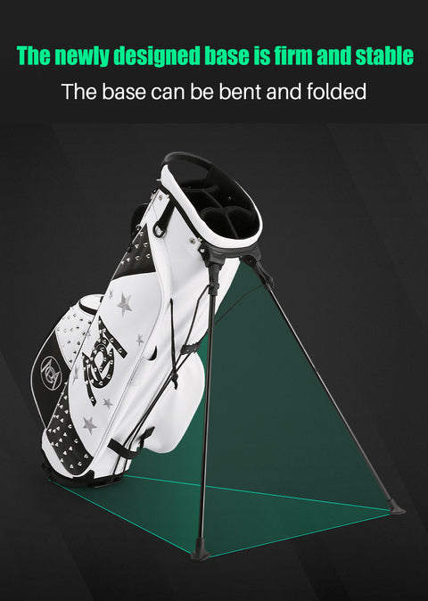 Portable Golf Bag with Stand, Korean Rivet Design, Personalized Transparent Ball Cap, Lightweight Golf Club Bag