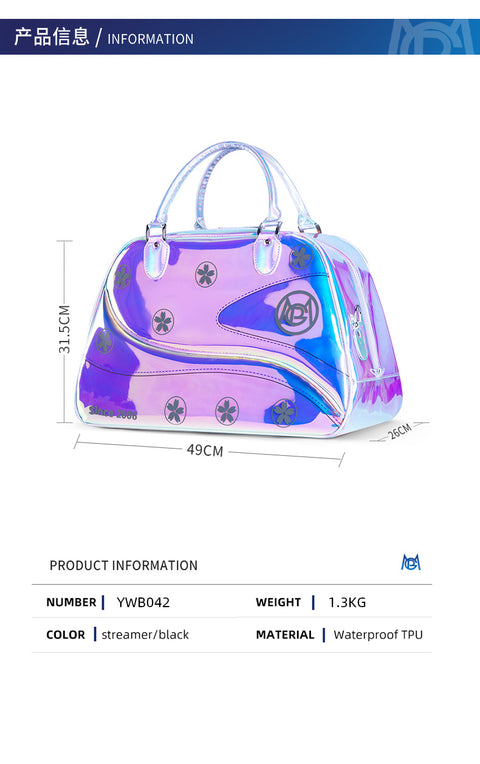 Women's Golf Apparel Bag, Colorful Lightweight Travel Tote Handbag with Separate Shoe Compartment