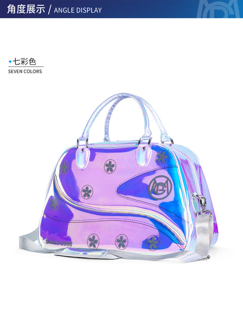 Women's Golf Apparel Bag, Colorful Lightweight Travel Tote Handbag with Separate Shoe Compartment