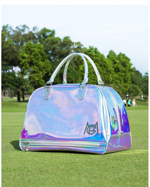 Women's Golf Apparel Bag, Colorful Lightweight Travel Tote Handbag with Separate Shoe Compartment