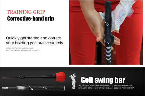 New Design Golf Swing Trainer Wholesale Golf Practice Club Golf Training Aids Force Adjustable（Red Hand)