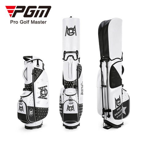 Portable Golf Bag with Stand, Korean Rivet Design, Personalized Transparent Ball Cap, Lightweight Golf Club Bag