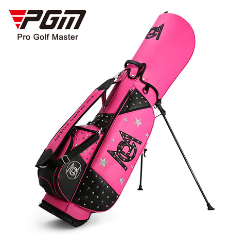 Portable Golf Bag with Stand, Korean Rivet Design, Personalized Transparent Ball Cap, Lightweight Golf Club Bag