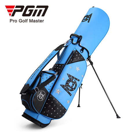 Portable Golf Bag with Stand, Korean Rivet Design, Personalized Transparent Ball Cap, Lightweight Golf Club Bag