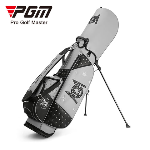Portable Golf Bag with Stand, Korean Rivet Design, Personalized Transparent Ball Cap, Lightweight Golf Club Bag