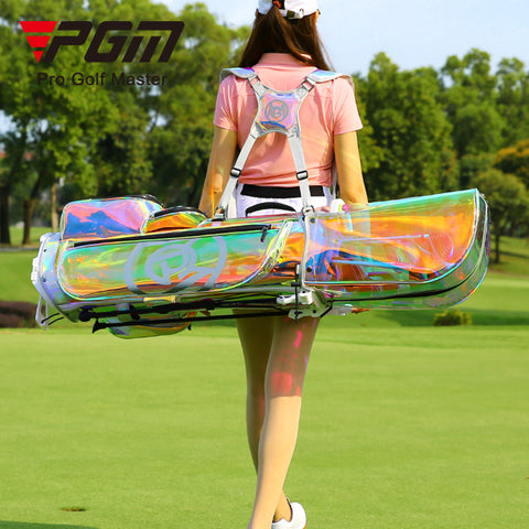 Lightweight Portable Golf Bag with Stand, Colorful Transparent Golf Club Bag