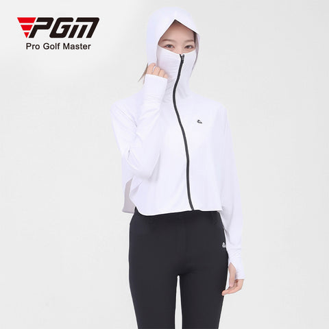Golf Sun Protection Clothes, Lightweight Summer Face Mask Shield, Sunshade Sports Shawl with UPF40+ Zippered Jacket