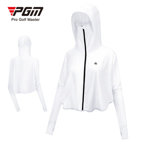 Golf Sun Protection Clothes, Lightweight Summer Face Mask Shield, Sunshade Sports Shawl with UPF40+ Zippered Jacket