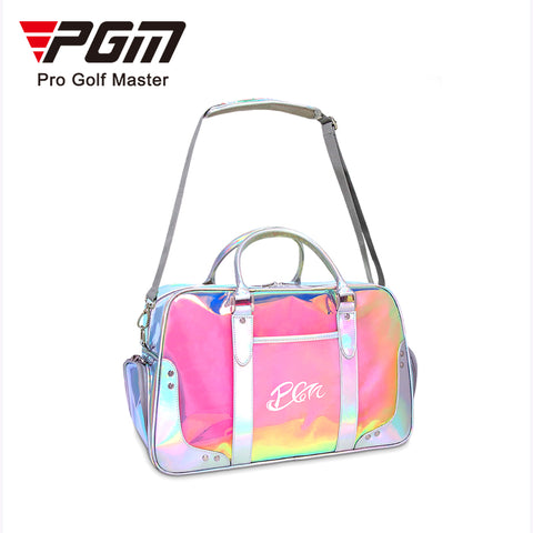 Ladies' Golf Garment Bag, Laser Colorful Clothes Bag with Independent Shoe Pocket, Lightweight Handheld Bag