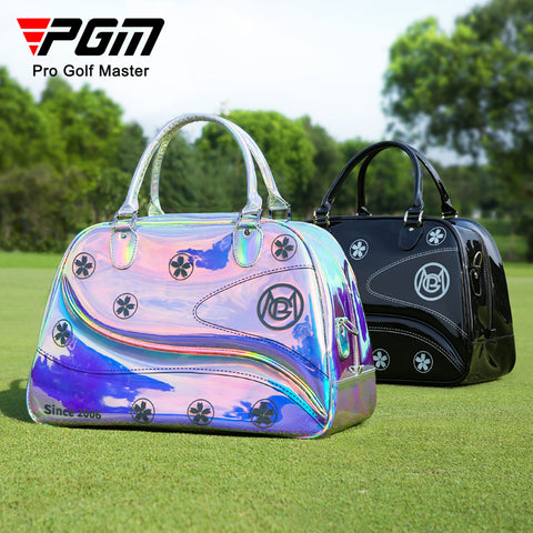 Women's Golf Apparel Bag, Colorful Lightweight Travel Tote Handbag with Separate Shoe Compartment